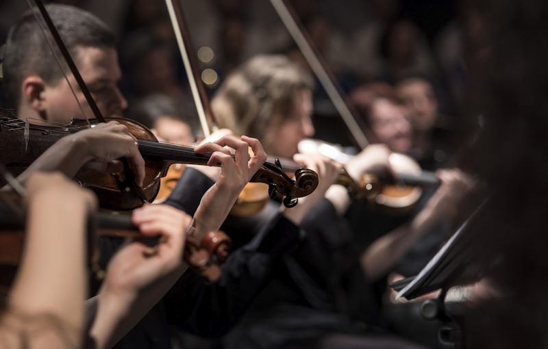 A grand concert hall designed using principles of architectural acoustics